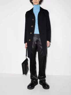 ( Nouvelle Collection ) Versace Manteau Réversible à Simple Boutonnage 1B000 BLACK -Pas Cher Versace Boutique 17513307 39536799 600