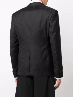 Versace Blazer La Greca à Simple Boutonnage 1B000 BLACK -Pas Cher Versace Boutique 17513768 36412983 600