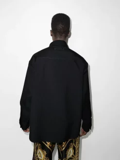 ( Access Edit ) Versace Veste à Boutons à Logo 1B000 BLACK -Pas Cher Versace Boutique 17514259 37657357 600