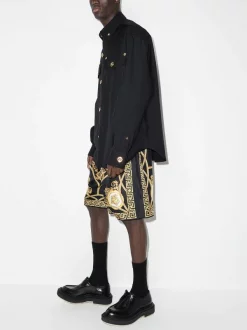 ( Access Edit ) Versace Veste à Boutons à Logo 1B000 BLACK -Pas Cher Versace Boutique 17514259 37657358 600