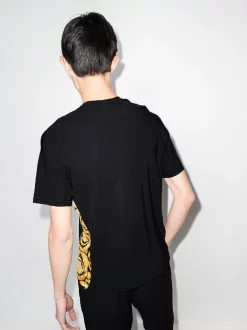 ( Nouvelle Collection ) Versace 5B010 BLACK PRINT T-shirt à Empiècements Barocco Homme -Pas Cher Versace Boutique 17514286 38423454 600