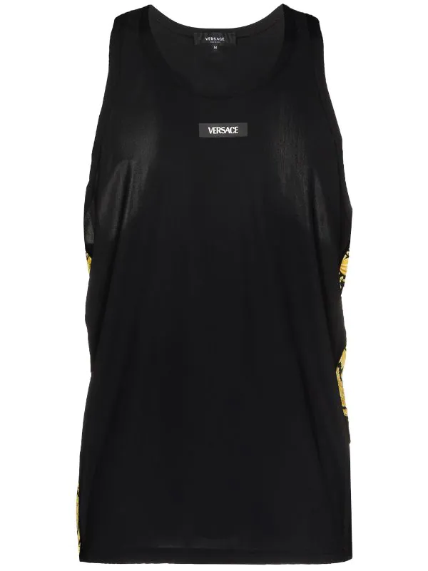 ( Nouvelle Collection ) Versace Débardeur à Empiècements Barocco 5B010 BLACK PRINT 1 ( Nouvelle Collection ) Versace Débardeur à Empiècements Barocco 5B010 BLACK PRINT