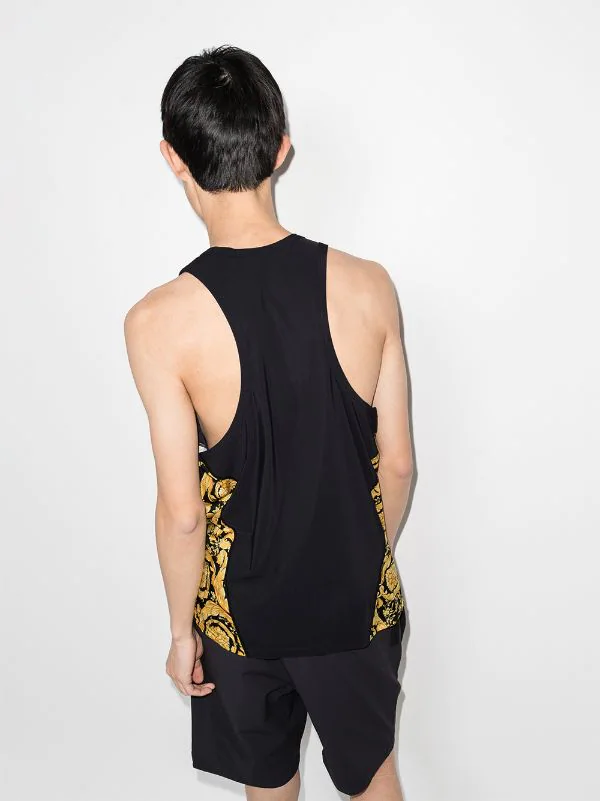 ( Nouvelle Collection ) Versace Débardeur à Empiècements Barocco 5B010 BLACK PRINT 3 ( Nouvelle Collection ) Versace Débardeur à Empiècements Barocco 5B010 BLACK PRINT – Image 3
