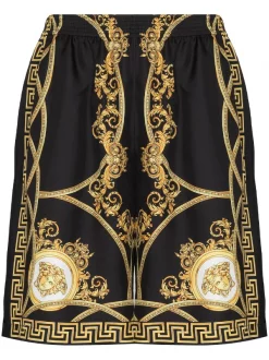 ( Nouvelle Collection ) Versace VERS AOVER PRNT BER SHRTS MLTI 5B090 BLACK GOLD