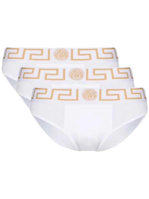 ( Access Edit ) Versace Lot De Trois Slips à Taille à Logo Homme 1 ( Access Edit ) Versace Lot De Trois Slips à Taille à Logo Homme