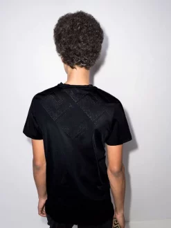 ( Access Edit ) Versace 1B000 BLACK T-shirt La Greca à Encolure Ras Du Cou Homme -Pas Cher Versace Boutique 17515033 38601136 600