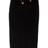 ( Nouvelle Collection ) Versace 1B000 BLACK Jupe Crayon Safety Pin à Fronces Femme