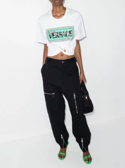 ( Nouvelle Collection ) Versace T-shirt Crop à Détail D'épingle 2W070 -Pas Cher Versace Boutique 17536163 39551899 600