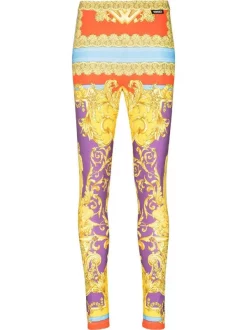 ( Nouvelle Collection ) Versace 5L290 Legging à Imprimé Medusa Renaissance Femme