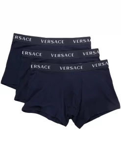 Versace Lot De Trois Boxers à Bande Logo A9A3