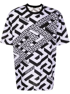 ( Nouvelle Collection ) Versace T-shirt à Imprimé La Greca 5L160