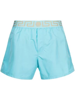 Versace Short De Bain à Bande Greca 2V070