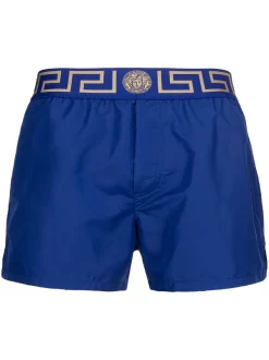 Versace A85K Short De Bain à Bande Greca Homme