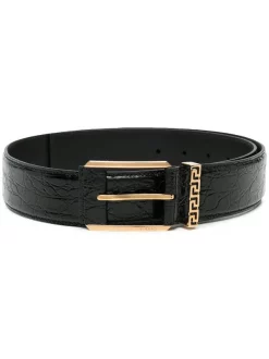 ( Nouvelle Collection ) Versace Ceinture En Cuir à Effet Peau De Crocodile 1B00V
