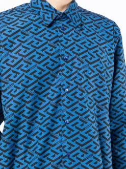 ( Nouvelle Collection ) Versace 5U290 Chemise Boutonnée à Logo Homme -Pas Cher Versace Boutique 17547384 37351832 600