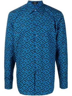 ( Nouvelle Collection ) Versace 5U290 Chemise Boutonnée à Logo Homme