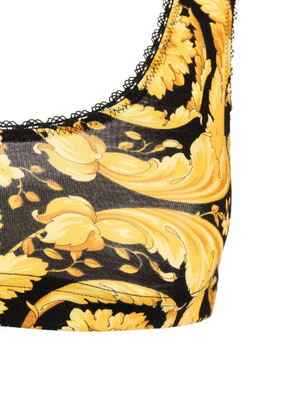 Versace Soutien-gorge En Coton à Imprimé Barocco 5B000 BAROCCO 3 Versace Soutien-gorge En Coton à Imprimé Barocco 5B000 BAROCCO – Image 3