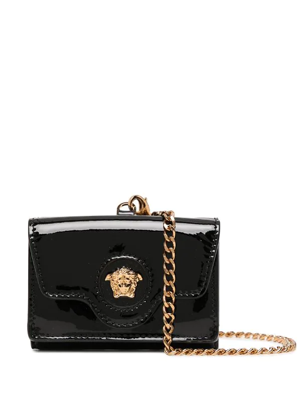 ( Nouvelle Collection ) Versace Portefeuille En Cuir Verni à Plaque Medusa Femme 1 ( Nouvelle Collection ) Versace Portefeuille En Cuir Verni à Plaque Medusa Femme