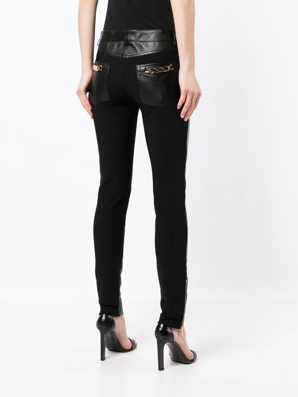 ( Nouvelle Collection ) Versace Jean Skinny à Empiècements Contrastants 1B000 4 ( Nouvelle Collection ) Versace Jean Skinny à Empiècements Contrastants 1B000 – Image 4