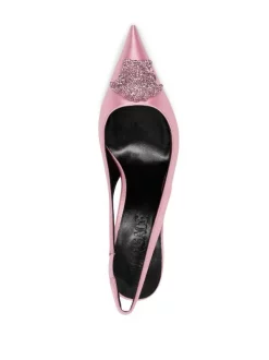 Versace Escarpins En Satin à Logo Orné De Cristaux 1PB90 -Pas Cher Versace Boutique 17547788 39018976 600