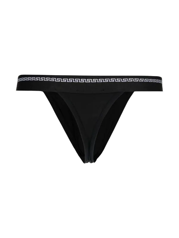 Versace String Greca à Logo Imprimé 1B000 2 Versace String Greca à Logo Imprimé 1B000 – Image 2