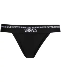 Versace String Greca à Logo Imprimé 1B000