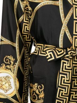 ( Nouvelle Collection ) Versace 5B090 Robe De Chambre En Soie à Imprimé Greca Femme -Pas Cher Versace Boutique 17547844 37399265 600