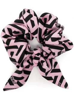 ( Nouvelle Collection ) Versace 5P210 Chouchou En Soie à Imprimé Greca Femme