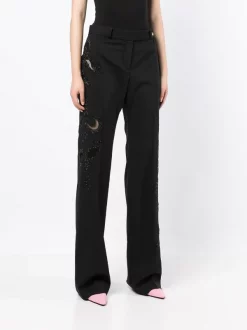( Nouvelle Collection ) Versace Pantalon Droit Strassé à Découpes Femme -Pas Cher Versace Boutique 17548395 37457507 600