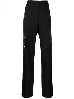 ( Nouvelle Collection ) Versace Pantalon Droit Strassé à Découpes Femme