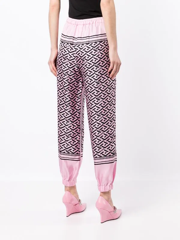 ( Nouvelle Collection ) Versace 5P210 Pantalon Fuselé En Soie à Motif Monogrammé Femme 4 ( Nouvelle Collection ) Versace 5P210 Pantalon Fuselé En Soie à Motif Monogrammé Femme – Image 4