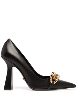 ( Nouvelle Collection ) Versace Escarpins à Détail De Chaîne 105 Mm 1B00V