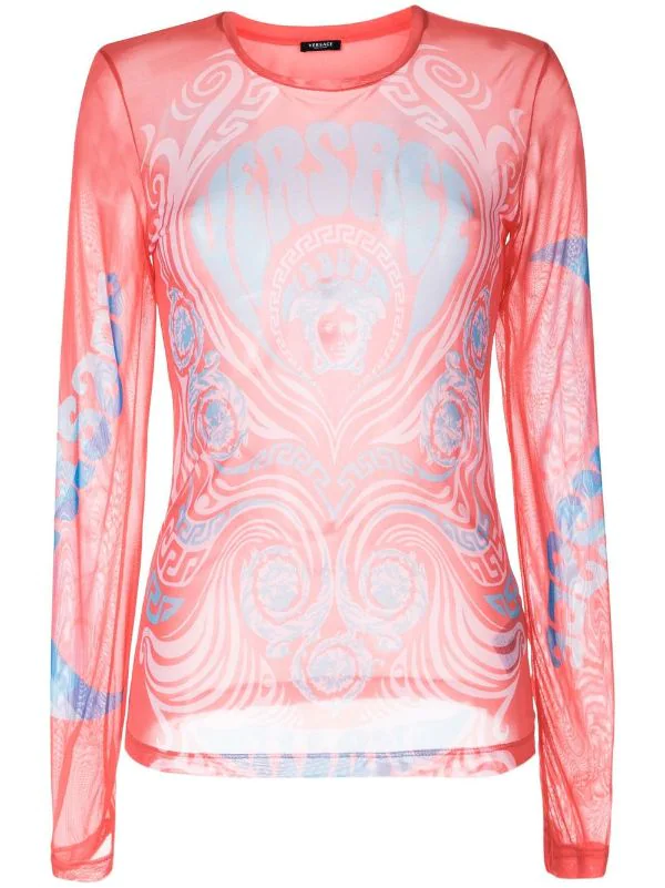 ( Nouvelle Collection ) Versace 5P230 Haut Imprimé Medusa Music à Manches Longues Femme 1 ( Nouvelle Collection ) Versace 5P230 Haut Imprimé Medusa Music à Manches Longues Femme