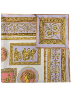( Nouvelle Collection ) Versace Foulard En Soie à Motif Baroque 5X080