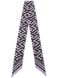 ( Nouvelle Collection ) Versace écharpe En Soie à Imprimé Greca Femme