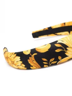 Versace Serre-tête En Soie à Imprimé Baroque A7900 Gold + Print -Pas Cher Versace Boutique 17642260 36879829 600