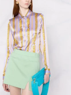 ( Nouvelle Collection ) Versace Blouse à Imprimé La Greca Femme -Pas Cher Versace Boutique 17649988 36891362 600