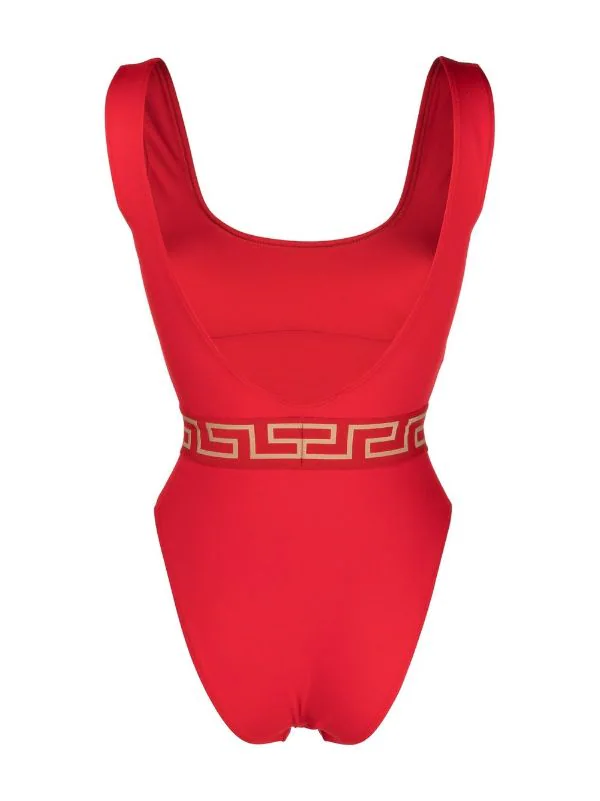 Versace Maillot De Bain à Bande Greca A1203 RED 2 Versace Maillot De Bain à Bande Greca A1203 RED – Image 2