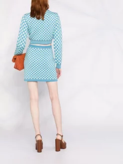 ( Nouvelle Collection ) Versace Pull Crop à Damier 2V450 SKY+MINT -Pas Cher Versace Boutique 17651552 36890595 600