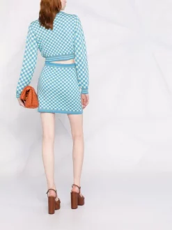 ( Nouvelle Collection ) Versace Minijupe Medusa à Carreaux 2V450 SKY+MIN -Pas Cher Versace Boutique 17651673 36889479 600