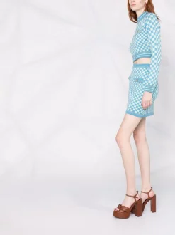 ( Nouvelle Collection ) Versace Minijupe Medusa à Carreaux 2V450 SKY+MIN -Pas Cher Versace Boutique 17651673 36890558 600