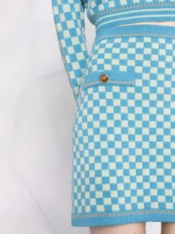 ( Nouvelle Collection ) Versace Minijupe Medusa à Carreaux 2V450 SKY+MIN -Pas Cher Versace Boutique 17651673 36890568 600