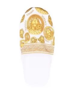 ( Nouvelle Collection ) Versace Chaussons à Motif Medusa Head Z7010 BIANCO-ORO -Pas Cher Versace Boutique 17653469 36861836 600