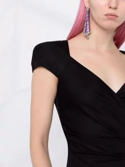 Versace Robe Drapée à Détails D'épingles 1B000 BLACK -Pas Cher Versace Boutique 17663803 37139740 600