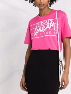 ( Nouvelle Collection ) Versace T-shirt à Slogan Imprimé 2P880 PINK 10 ( Nouvelle Collection ) Versace T-shirt à Slogan Imprimé 2P880 PINK -Pas Cher Versace Boutique 17678831 38229087 600