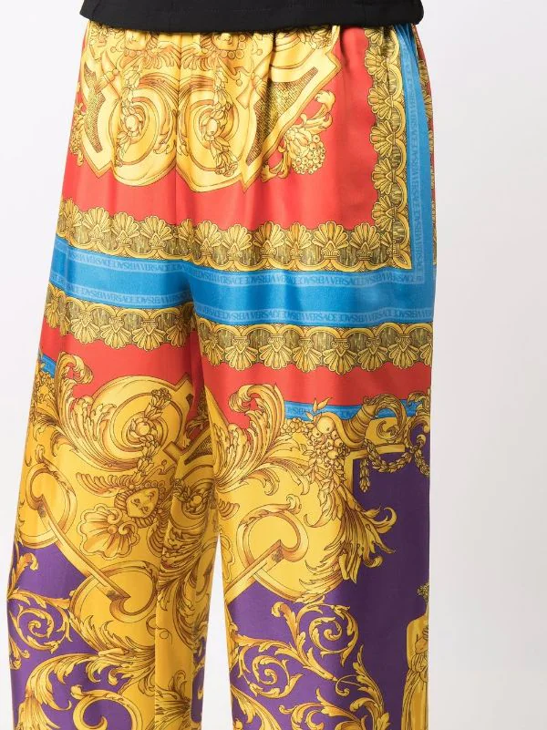 ( Nouvelle Collection ) Versace 5L290 DARK ORCHID+SUN Pantalon Ample à Imprimé Medusa Renaissance Femme 5 ( Nouvelle Collection ) Versace 5L290 DARK ORCHID+SUN Pantalon Ample à Imprimé Medusa Renaissance Femme – Image 5