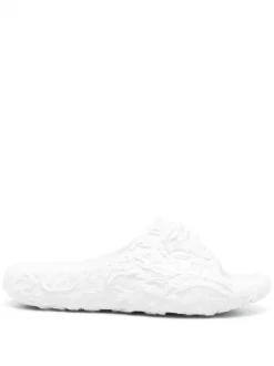 ( Nouvelle Collection ) Versace 1W000 BIANCO OTTICO Claquettes à Plaque Medusa Femme