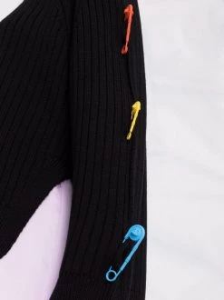 ( Nouvelle Collection ) Versace Pull En Laine à Détails D'épingles 1B000 BLACK -Pas Cher Versace Boutique 17678842 37920482 600