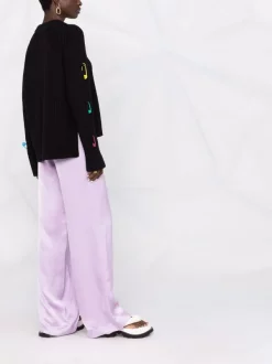 ( Nouvelle Collection ) Versace Pull En Laine à Détails D'épingles 1B000 BLACK -Pas Cher Versace Boutique 17678842 37920496 600