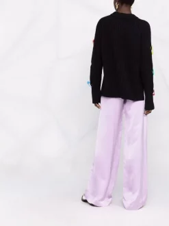 ( Nouvelle Collection ) Versace Pull En Laine à Détails D'épingles 1B000 BLACK -Pas Cher Versace Boutique 17678842 37920498 600